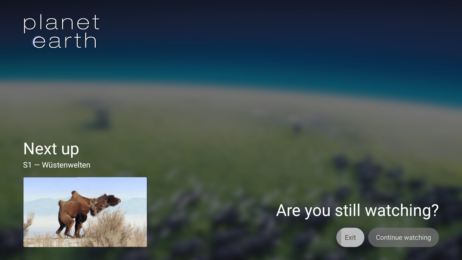 Screenshot of the inactivity popup asking if the user is still watching