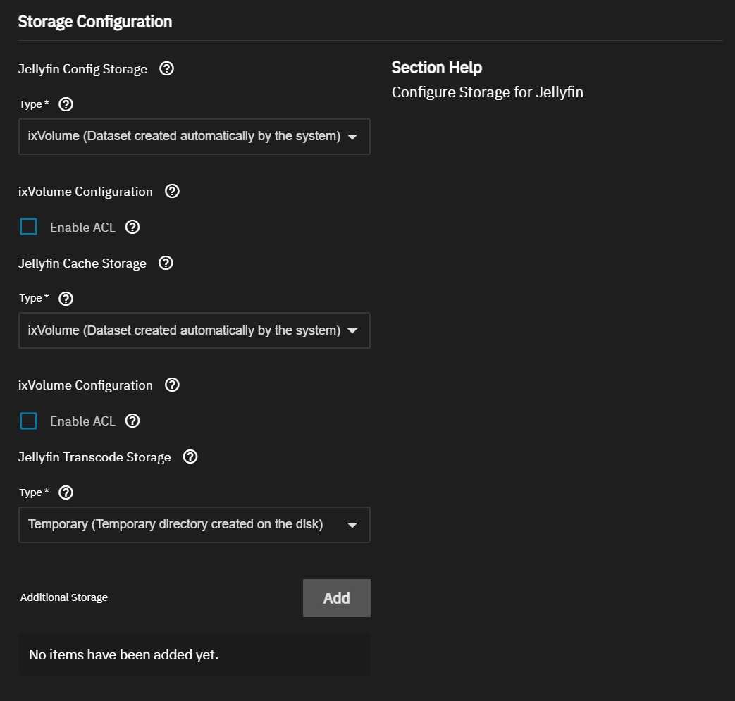 Configurar almacenamiento ixVolumes