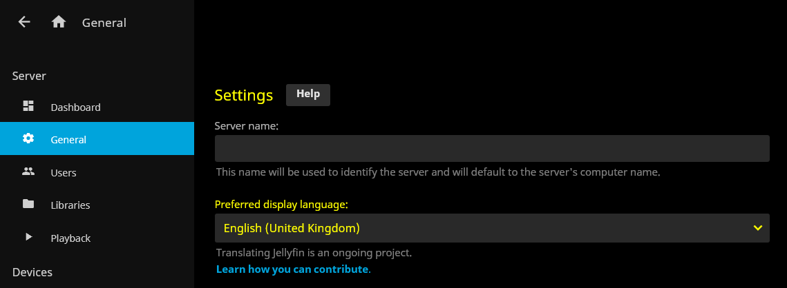 Schermafbeelding van een aangepaste gele kleur op de algemene pagina