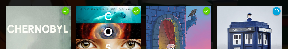 Screenshot van bekekenindicatoren met aangepaste groene kleur