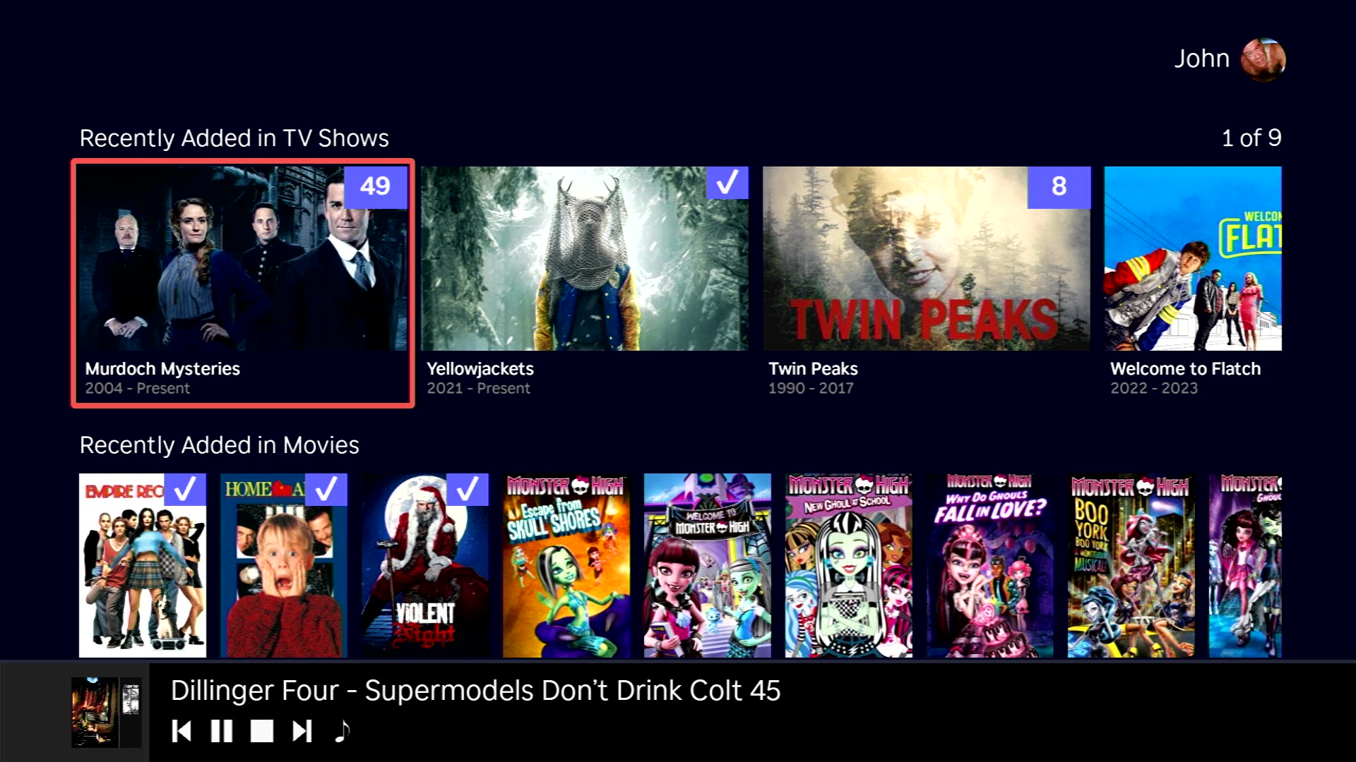 主屏幕底部的音频迷你播放器