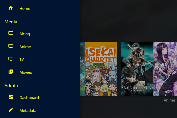 左侧菜单面板自定义黄色截图